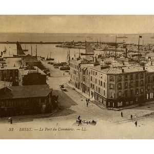 Atq Early 1900s RPPC Postcard Carte Postale Paris 33 Brest. Le Port Du Commerce